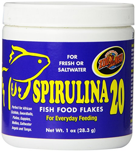 Zoo Med Laboratories Spirulina 20 Flakes Freshwater and Saltwater Fish Food - 4 Oz  