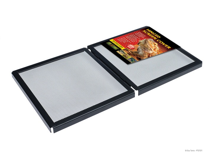 Exo Terra Hinged Door Terrarium Screen Cover - Black 10 Gallon