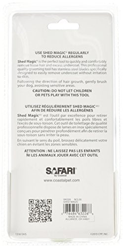 Coastal Safari Shed Magic Grooming Dog Deshedder for Short to Medium Hair