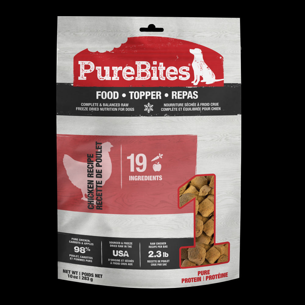 Purebites Chicken Recipe Freeze-Dried Dog Food Topper 3 Ounce