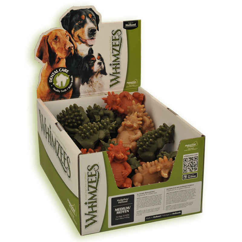 Whimzees Hedgehog Oral Health with Alfalfa Extract Natural Dental Dog Treats Large - 30 Count