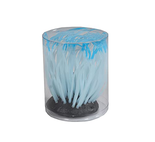 Penn Plax Aqua-Plants Sea Anemone Freshwater and Saltwater Silicone Aquarium Décor - Blue