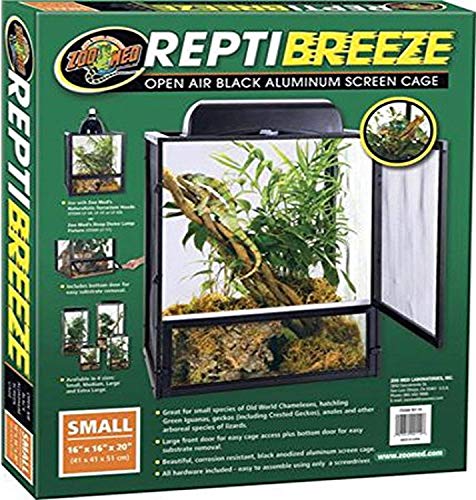 Zoo Med Laboratories ReptiBreeze Reptile Cage with Open-Air Auluminum Screen - Small - ...