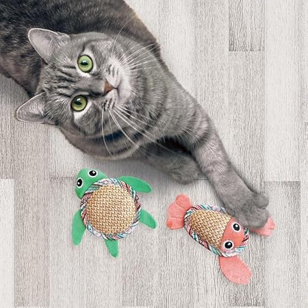 Kong Tropics Pals Sea Creatures Scratchy Shell and Crinkle Plush Catnip Cat Toys - 2 Pack