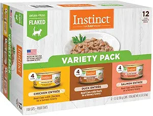 Instinct Grain-Free Flaked Chicken Duck Salmon Wet Canned Cat Food - Variety Pack - 5.5 Oz - Case of 12 Default Title