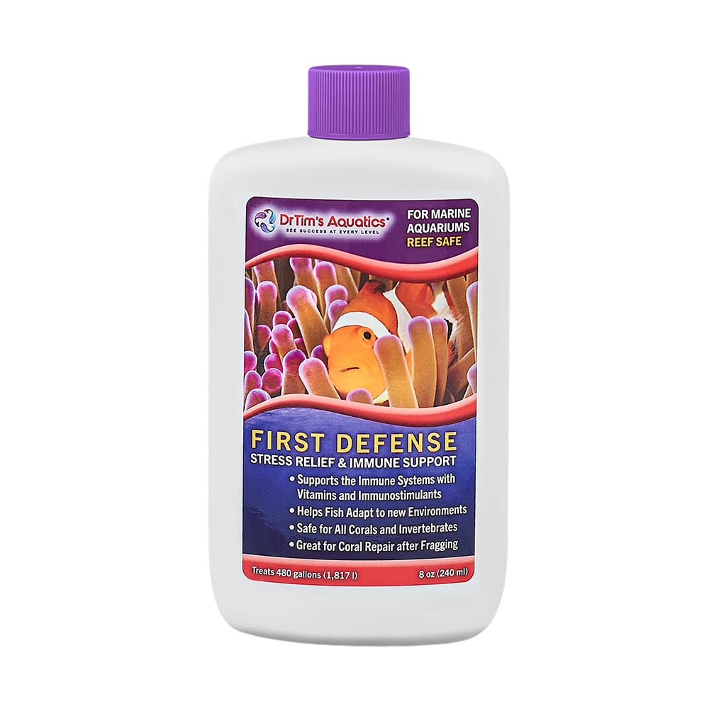 Dr Tim's Aquatics First Defense (480GAL) Stress and Immune Reef Saltwater Solution - 8 ...