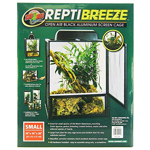 Zoo Med Laboratories ReptiBreeze Reptile Cage with Open-Air Auluminum Screen - Large - L:18