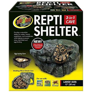 Zoo Med Laboratories Repti Shelter 3-in-1 Cave Reptile Habitat Décor - Large
