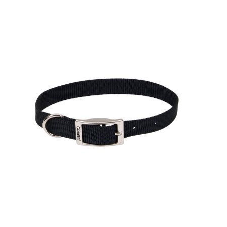 Coastal Single Ply Nylon Dog Collar Black Large - L:16 X W:3/4 In