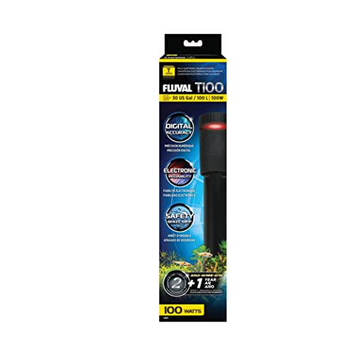 Fluval T100 T-Series Submersible Digital Aquarium Water Heater - 100 Watt - Up To 30 Gallons