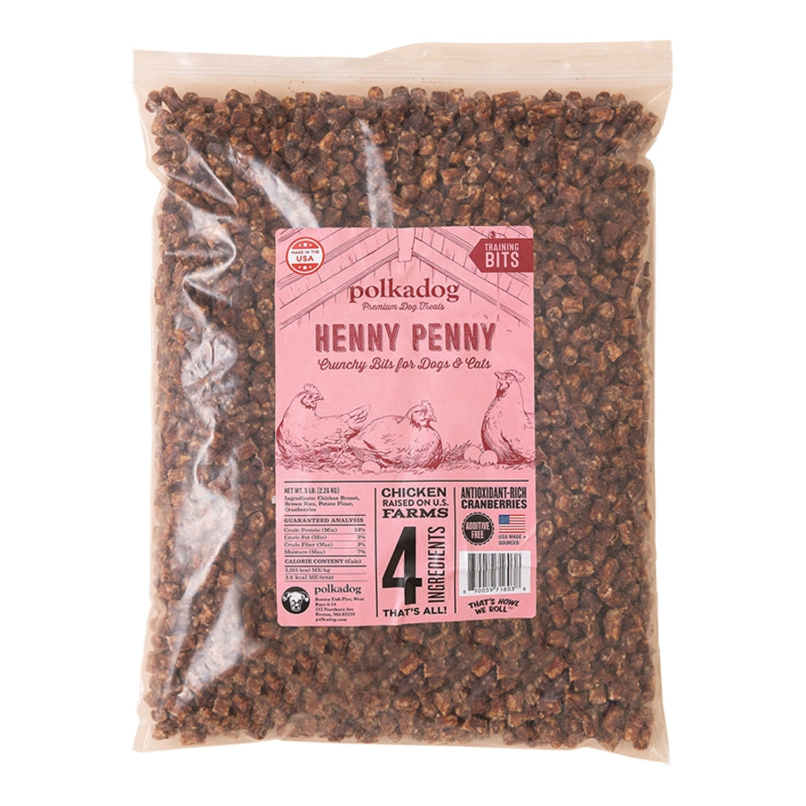 Polka Dog Bakery Henny Penny Chicken and Cranberry Bits Crunchy Cat and Dog Treats