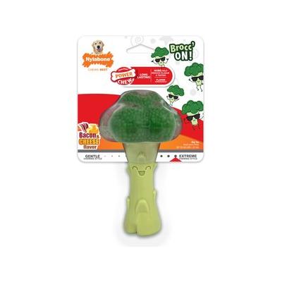 Nylabone Broccoli Power-Chew Cheese and Bacon Flavored Fetch and Chew Dog Toy - Large/Giant
