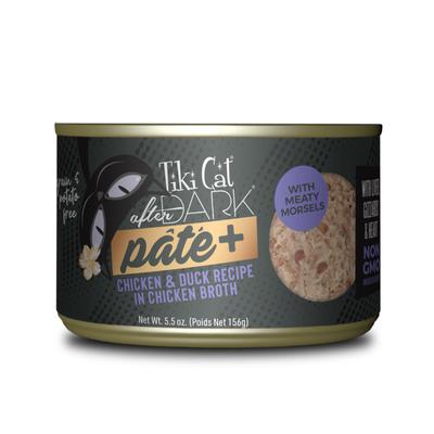 Tiki Cat After Dark Pate+ Grain-Free Chicken and Duck in Broth Adult Canned Cat Food 5.5 Oz - Case of 8