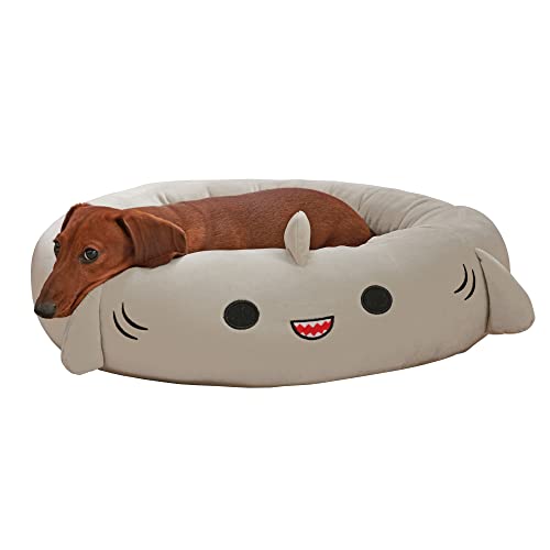 Jazzwares Squishmallows Gordon Shark Round Ultra-Soft Cat and Dog Bed - Gray Medium - 24 Inch