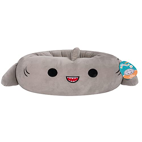 Jazzwares Squishmallows Gordon Shark Round Ultra-Soft Cat and Dog Bed - Gray