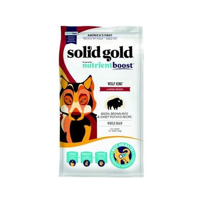 Solid Gold NutrientBoost Wolf King Gut Health Bison Brown Rice and Sweet Potato Large-Breed Adult Dry Dog Food 22 Pounds