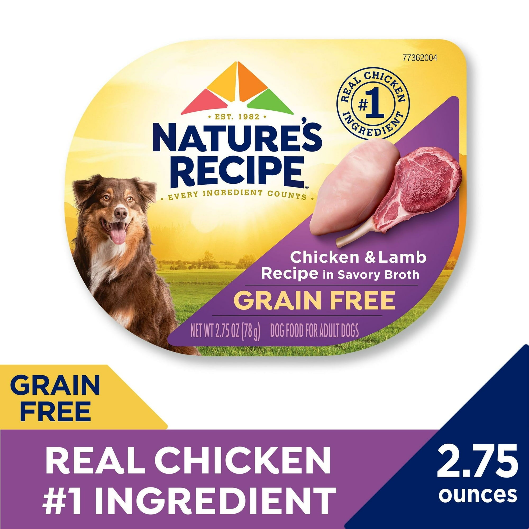 Nature's Recipe Prime Blends Grain-Free Chicken and Lamb in Broth Wet Dog Food Trays - 2.75 Oz - Case of 12