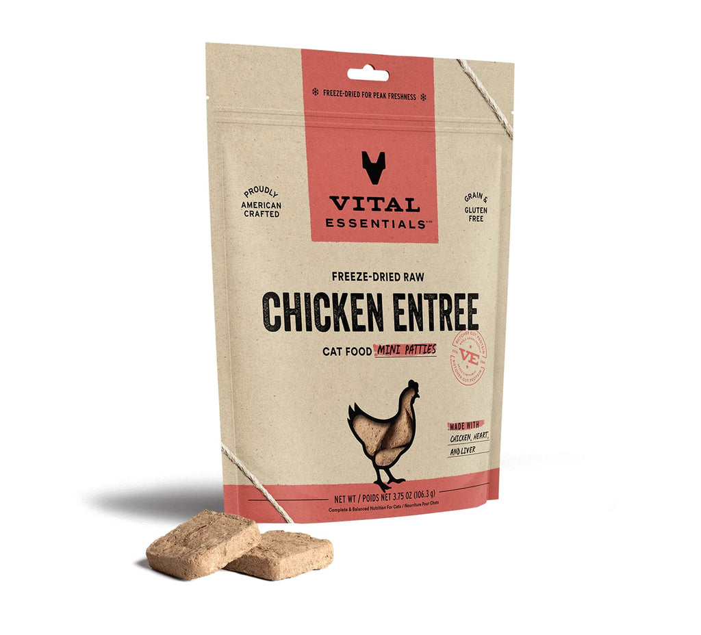 Vital Essential's Grain-Free Mini Chicken Patties Freeze-Dried Cat Food - 3.75 Oz  