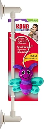 Kong Connects Hard Surface Gripping Firefly Cat Teaser with Plush Catnip Cat Toy Default Title