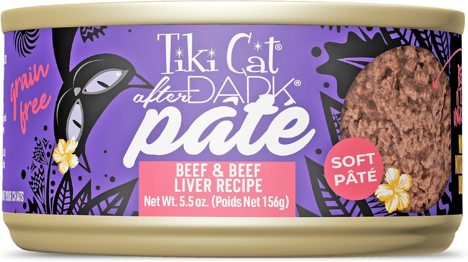 Tiki Cat After Dark Soft Pate Grain-Free Beef and Beef Liver Adult Canned Cat Food - 5.5 Oz - Case of 8 Default Title