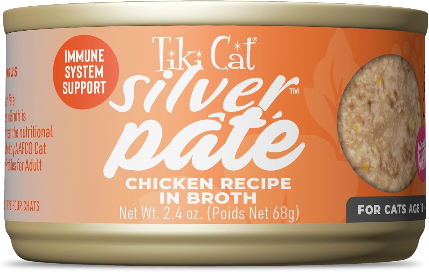 Tiki Cat Silver Pate Grain-Free Chicken in Broth Senior Adult Canned Cat Food - 2.4 Oz - Case of 12 Default Title