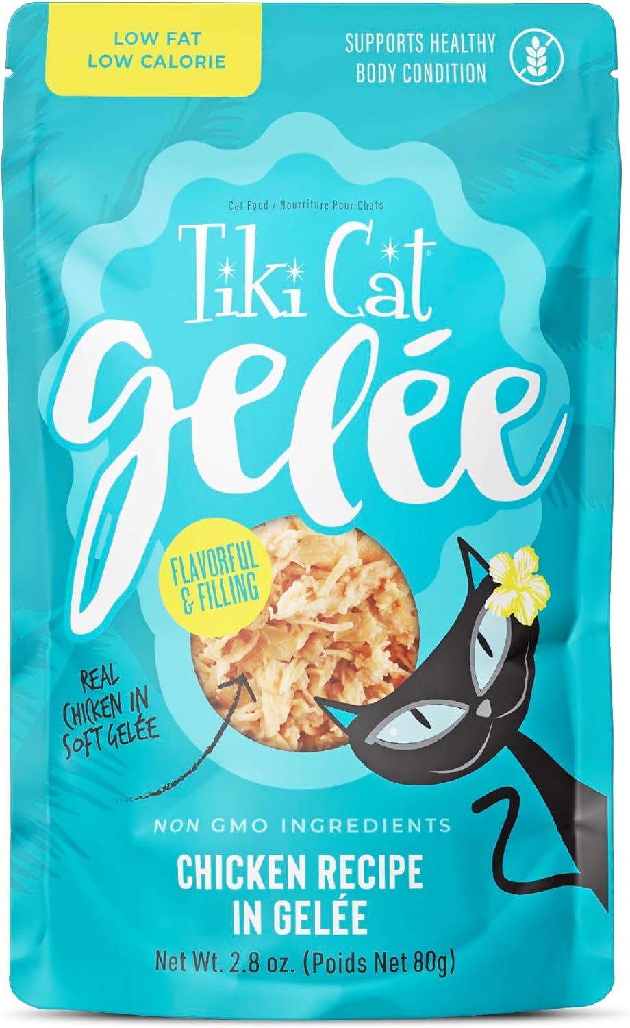 Tiki Cat Luau Lean Gelee Low-Fat Chicken Recipe in Gelee Wet Cat Food Pouch - 2.8 Oz - 12 Pack Default Title