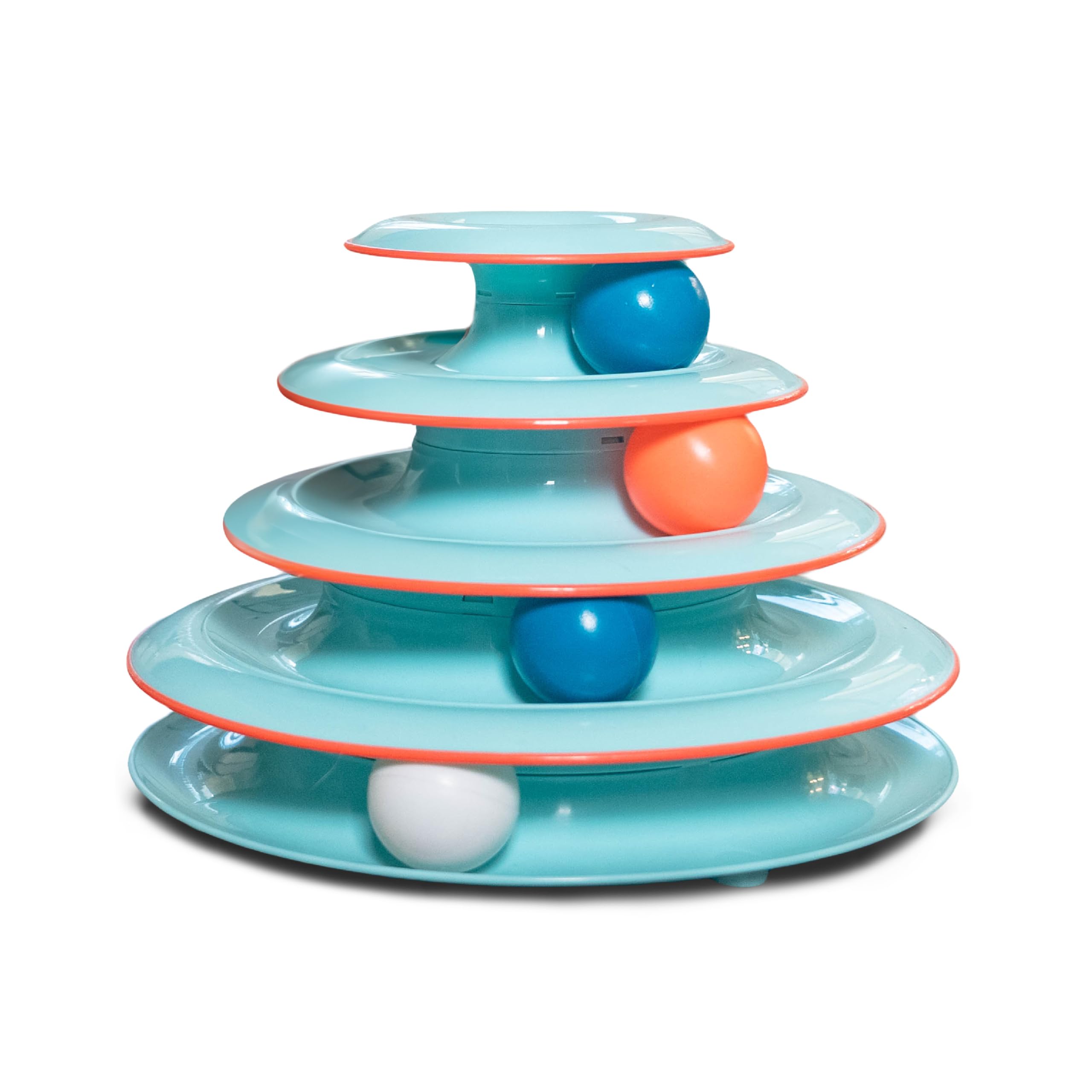 Petstages Tower of Tracks with Balls 3-Tiered Interactive Puzzle Cat Toy  