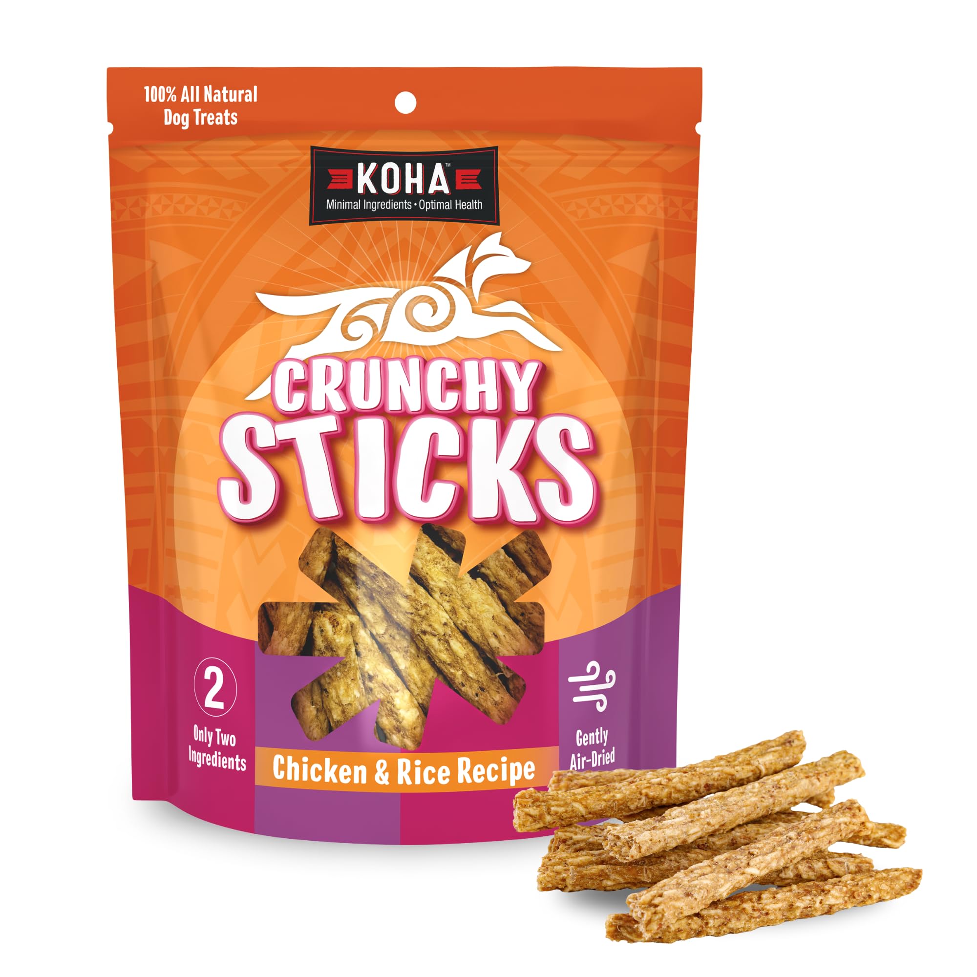 Koha Crunchy Sticks Limited Ingredient Sensitive Stomach Chicken and Rice Crunchy Dog Treats - 10.58 Oz
