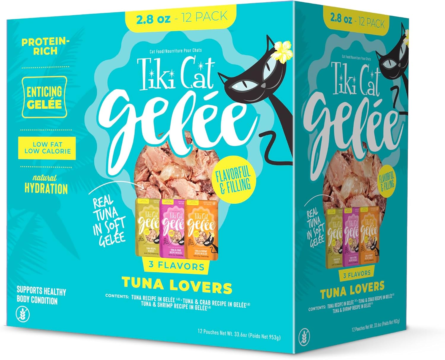 Tiki Cat Gelee Low-Fat Tuna Crab and Shrimp in Gelee Wet Cat Food Pouch - Variety Pack - 2.8 Oz - 12 Pack Default Title