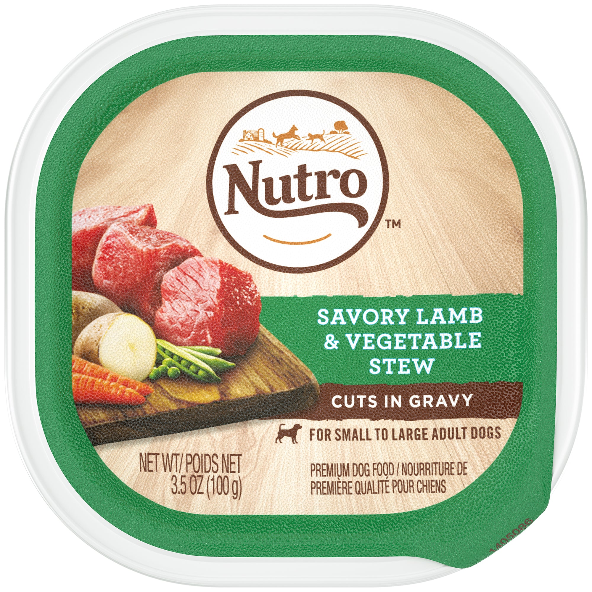 Nutro Savory Lamb and Vegetable Slices in Gravy Small-Breed Adult Wet Dog Food Trays - 3.5 Oz - Case of 24 Default Title