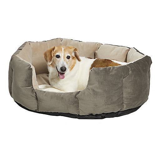 Midwest Homes Quite Time Deluxe Rounded Nesting Dog Bed Gray/Tan Small