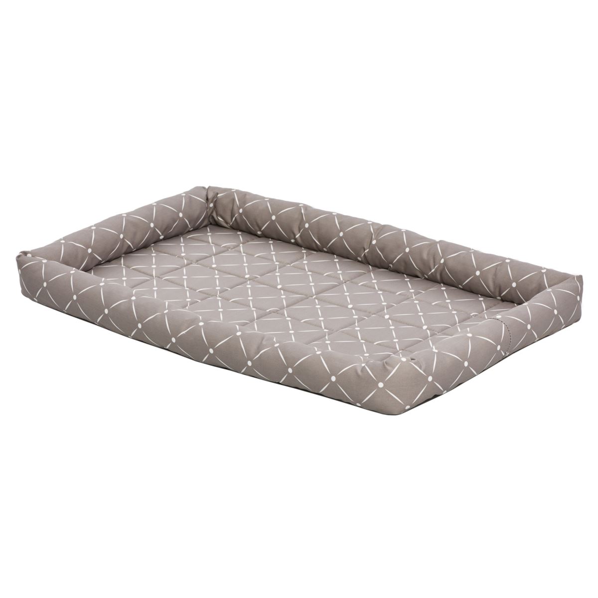 Midwest Homes Quite Time Rectangular Ashton Bolster Dog Bed or Crate Mat - Mushroom - L:34.5 X W:22 X H:2.4 Inch Mushroom L:34.5 X W:22 X H:2.4 In