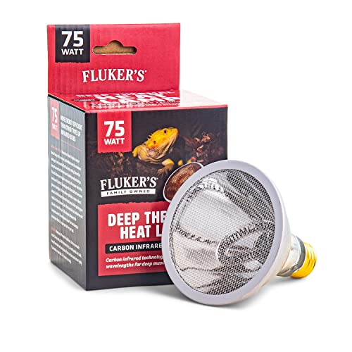 Fluker's Deep Thermal Basking Heating Lamp for Reptiles with Carbon Infrared Technology 75 Watt