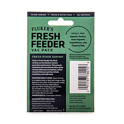 Fluker's Fresh Feeder Vac Pack Fresh River Shrimp for Birds Fish and Turtle Reptile Food - .7 Oz