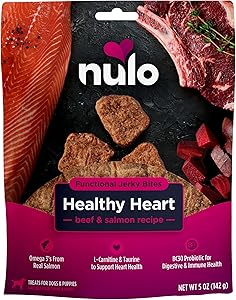 Nulo Funtional Jerky Bites Heart Health Salmon and Beef Jerky Dog Treats - 5 Oz Default Title