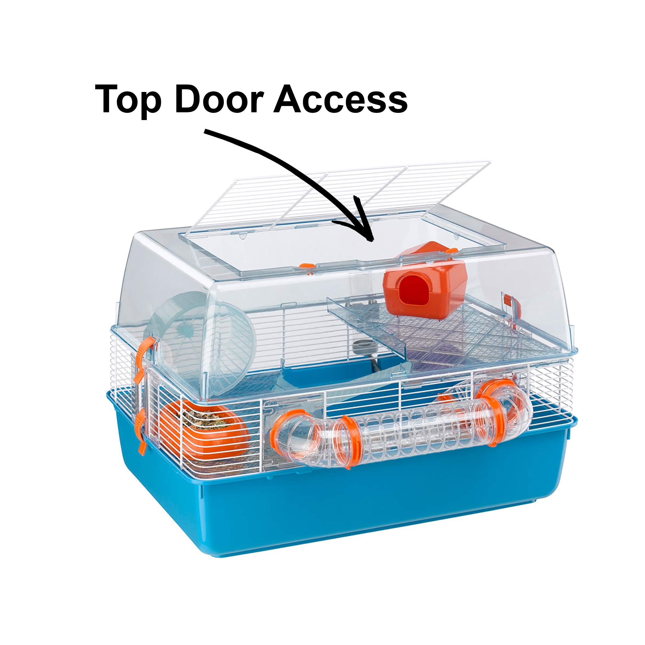 Ferplast Combi 1 Starter Hampster Cage includes Accessories - Clear - 16" X 11.6" X 8.9" Inches  