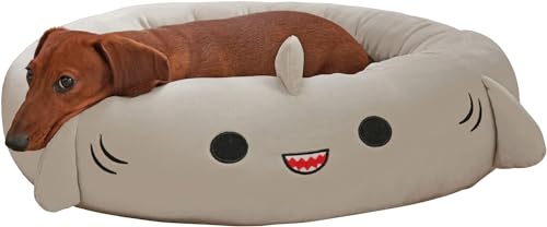Jazzwares Squishmallows Gordon Shark Round Ultra-Soft Cat and Dog Bed - Gray Small - 20 Inch