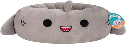 Jazzwares Squishmallows Gordon Shark Round Ultra-Soft Cat and Dog Bed - Gray