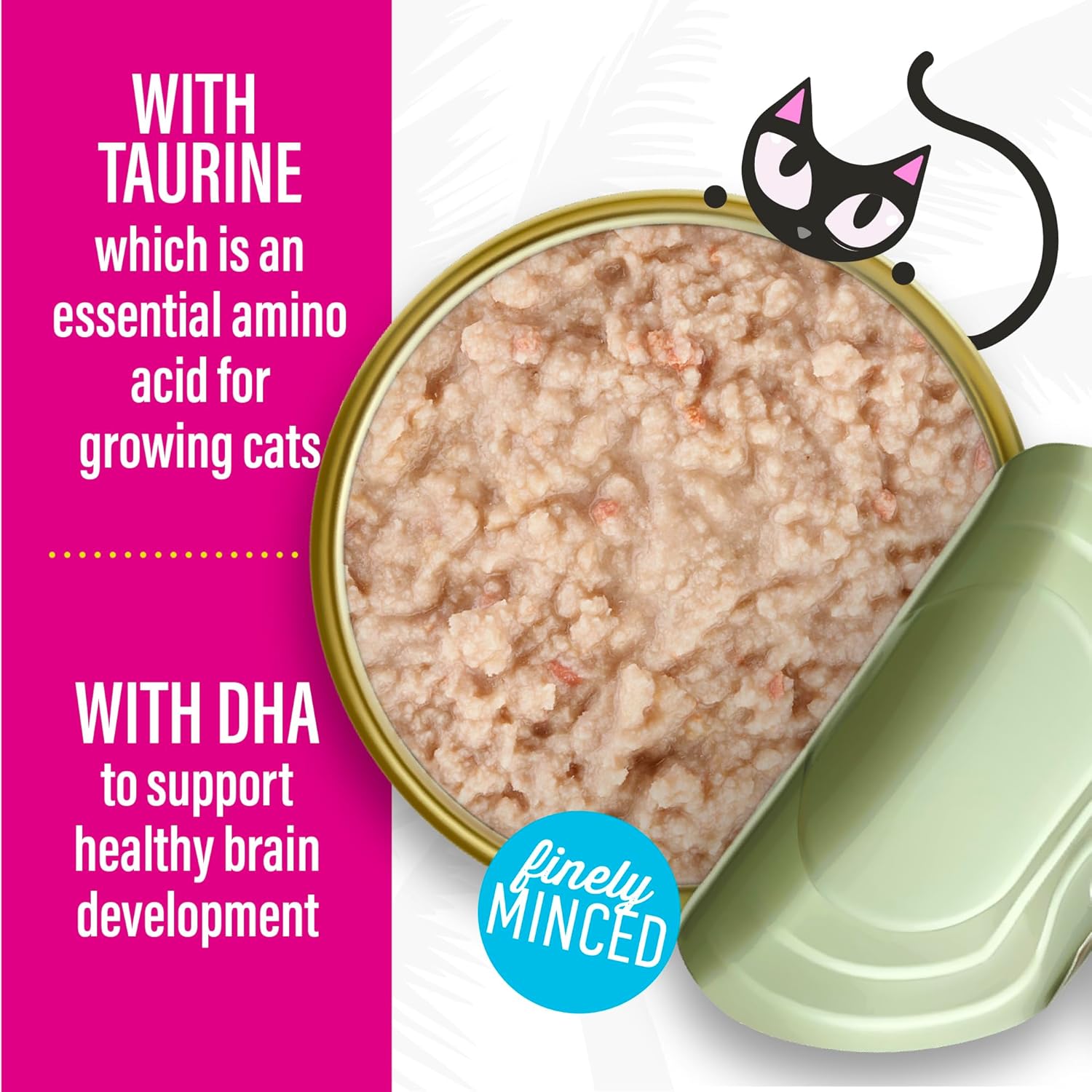 Tiki Cat Baby Pate Grain-Free Minced Chicken Tuna and Chicken Liver Kitten Canned Cat Food - 2.4 Oz - Case of 12