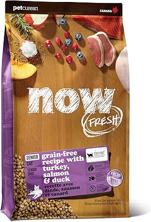 Petcurean Now Fresh Grain-Free Turkey Salmon and Duck Senior Cat Dry Cat Food - 3 Lbs Default Title