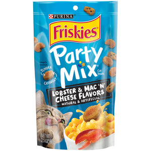 Purina Friskies Party Mix Lobster Mac and Cheese Crunchy Cat Treats - 6 Oz - Case of 6