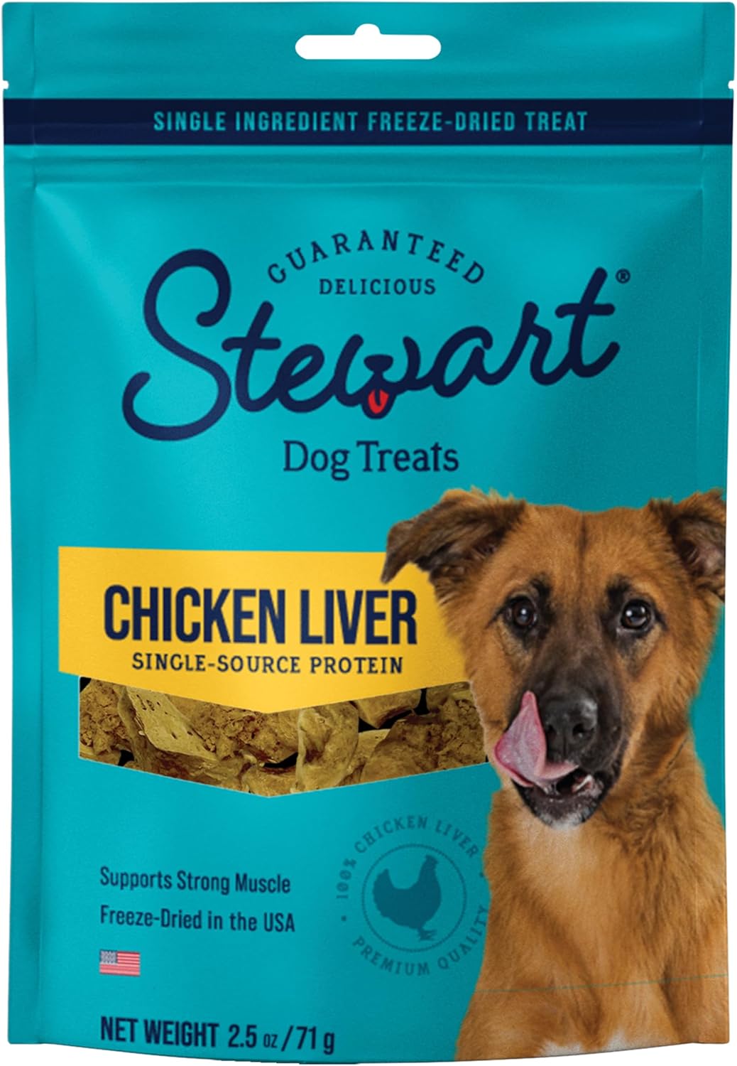 Stewart Single Ingredient Grain-Free High-Protein Chicken Liver Freeze-Dried Dog Treats or Food Topper - 2.75 Oz Default Title