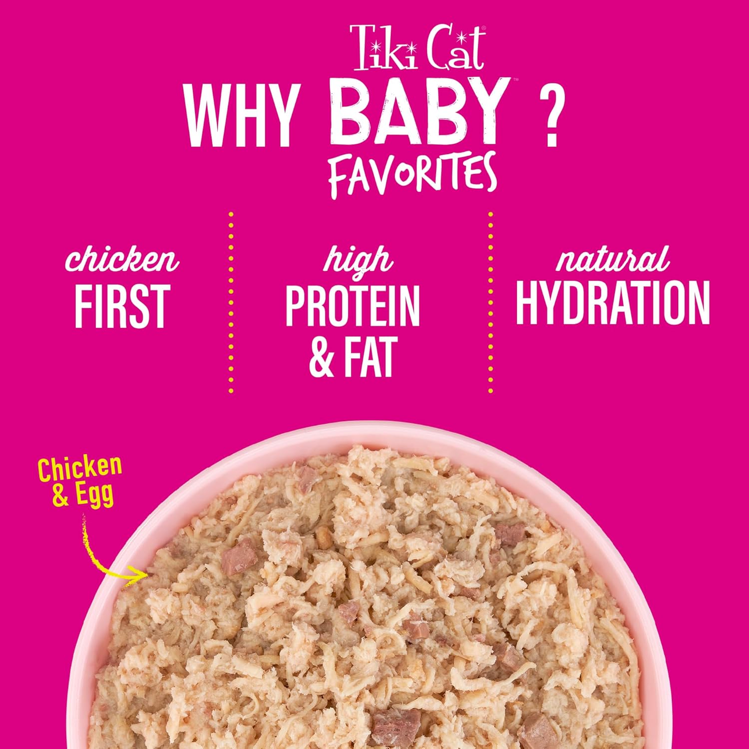 Tiki Cat Baby Favorites Whole Foods Grain-Free Chicken Salmon Duck and Tuna Kitten Canned Cat Food - Variety Pack - 2.4 Oz - Case of 24