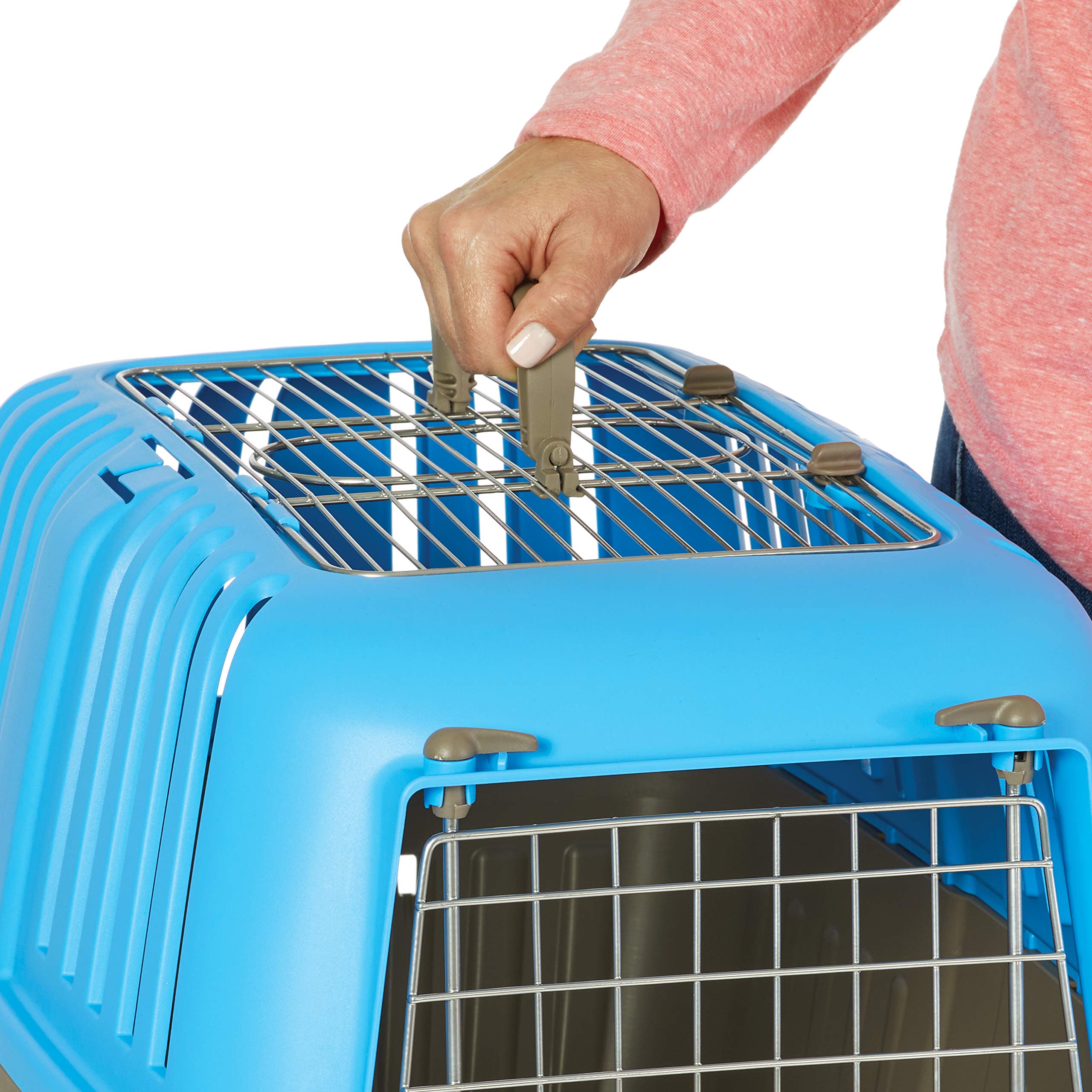 Midwest Spree Top Loading Double Door Travel Dog Kennel Carrier - Blue - 24