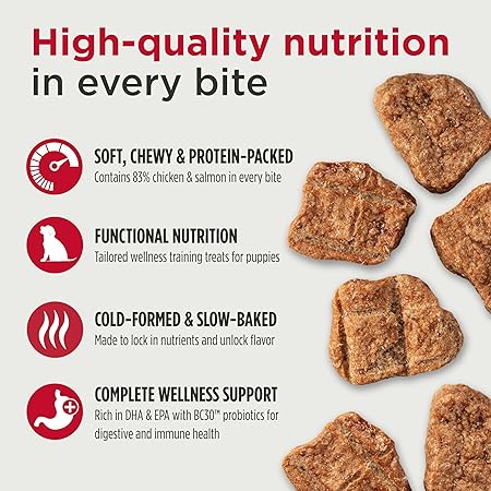 Nulo Functional Jerky Bites Chicken and Salmon Puppy Health Jerky Dog Treats - 5 Oz