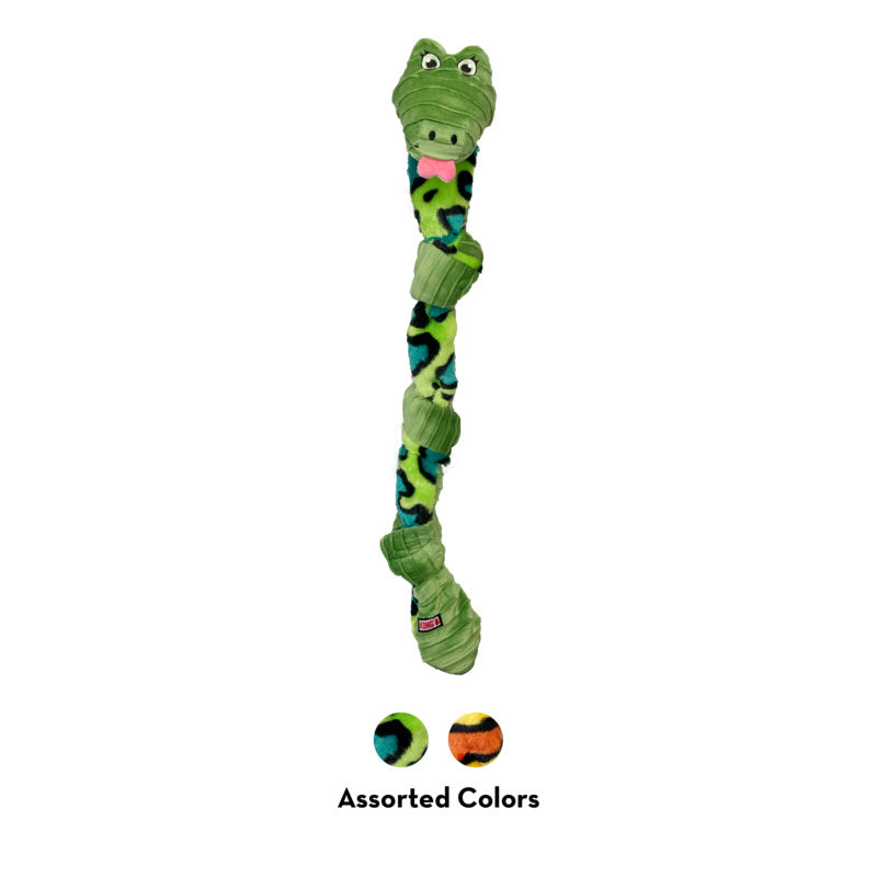 Kong Knots Snake Knotted Low-Stuffing Crinkle and Squeak Soft Plush Dog Toy - Medium/Large