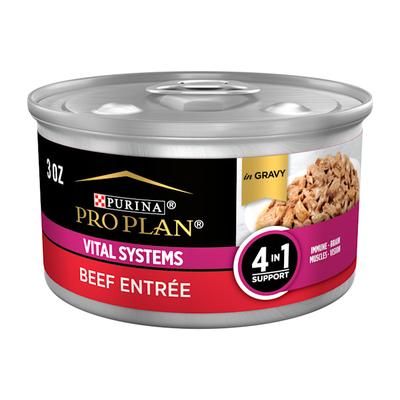 Purina Pro Plan Vital Systems 4-in-1 Support Beef Entrée in Gravy Canned Cat Food - 3 Oz - Case of 24 Default Title