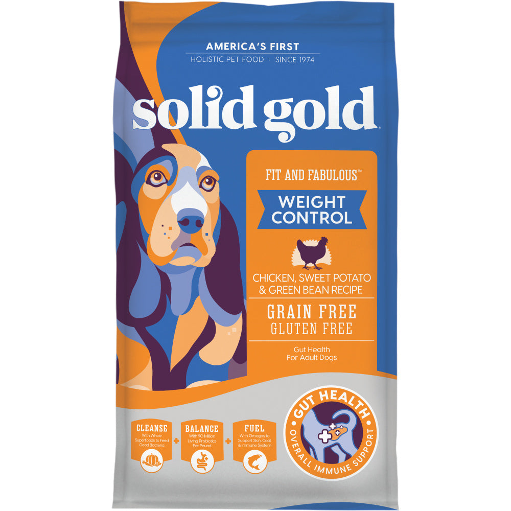 Solid Gold Fit and Fabulous Weight Control Grain-Free Chicken and Sweet Potato Senior Adult Dry Dog Food - 3.75 Lbs Default Title