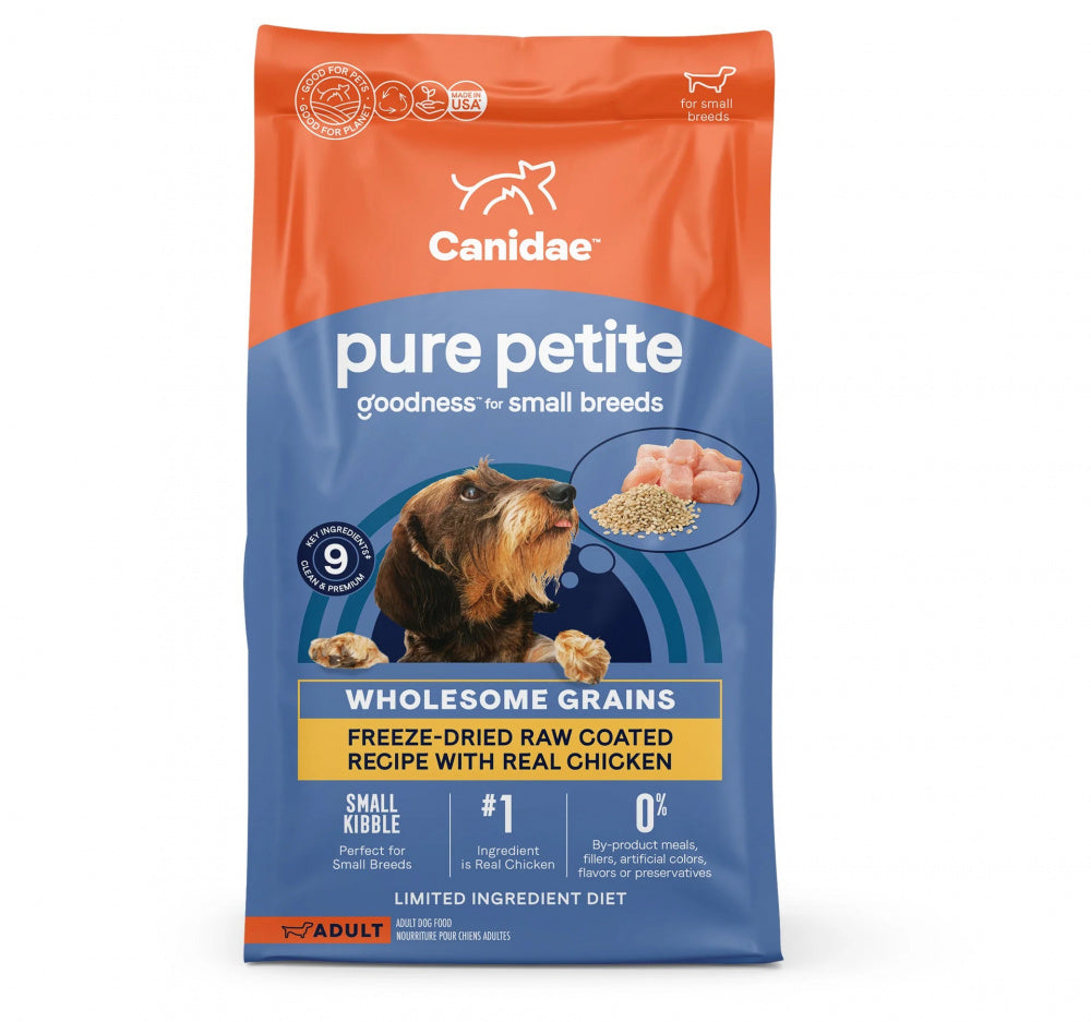 Canidae Pure Petite Chicken and Wholesome Grains Small-Breed Freeze-Dried Coated Dry Dog Food - 4 Lbs Default Title
