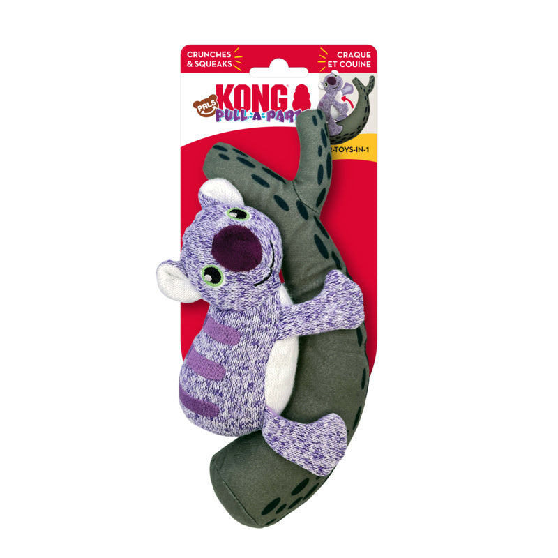 Kong Pull-A-Partz Pals Koala Dettachable Seperating 2-Piece Squeak and Plush Dog Toy - Medium